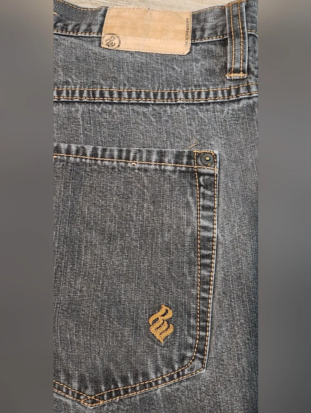 Rocawear Jeans Shorts Men 40x15 Grey Faded Y2K Grunge Baggy Hiphop Skater Vtg